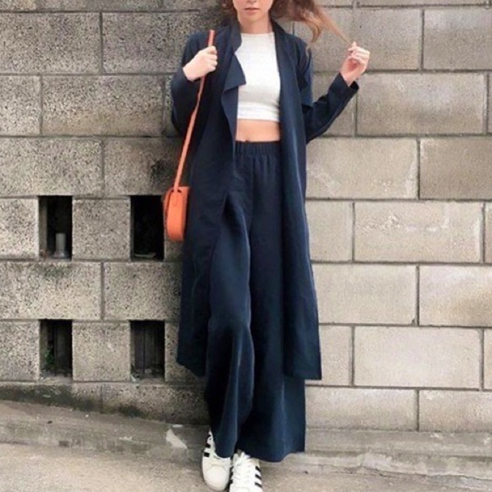 Vintage American Apparel Dylan Trench Coat Navy